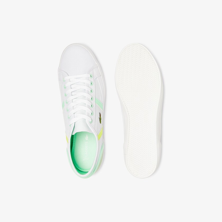 Tenis Lacoste Masculino Branco Luz Verdes Sideline Canvas TW8-63416K3