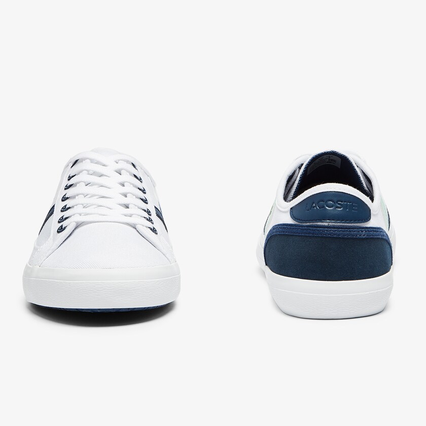 Tenis Lacoste Masculino Branco Azul Marinho Sideline Canvas GW5-87348N5