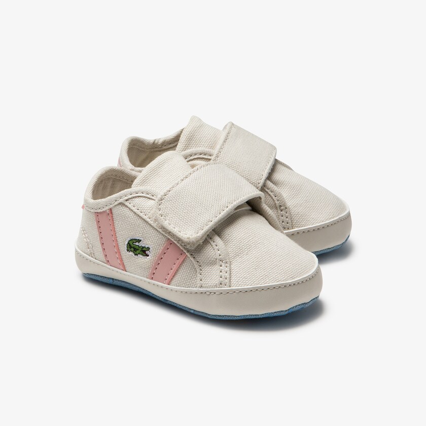 Tenis Lacoste Criança Branco Luz Rosa Sideline Crib Canvas FX2-81118C9