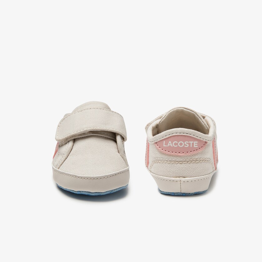 Tenis Lacoste Criança Branco Luz Rosa Sideline Crib Canvas FX2-81118C9