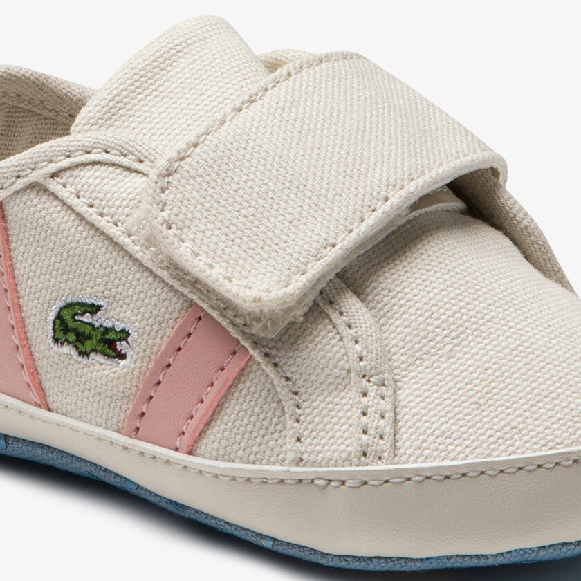 Tenis Lacoste Criança Branco Luz Rosa Sideline Crib Canvas FX2-81118C9