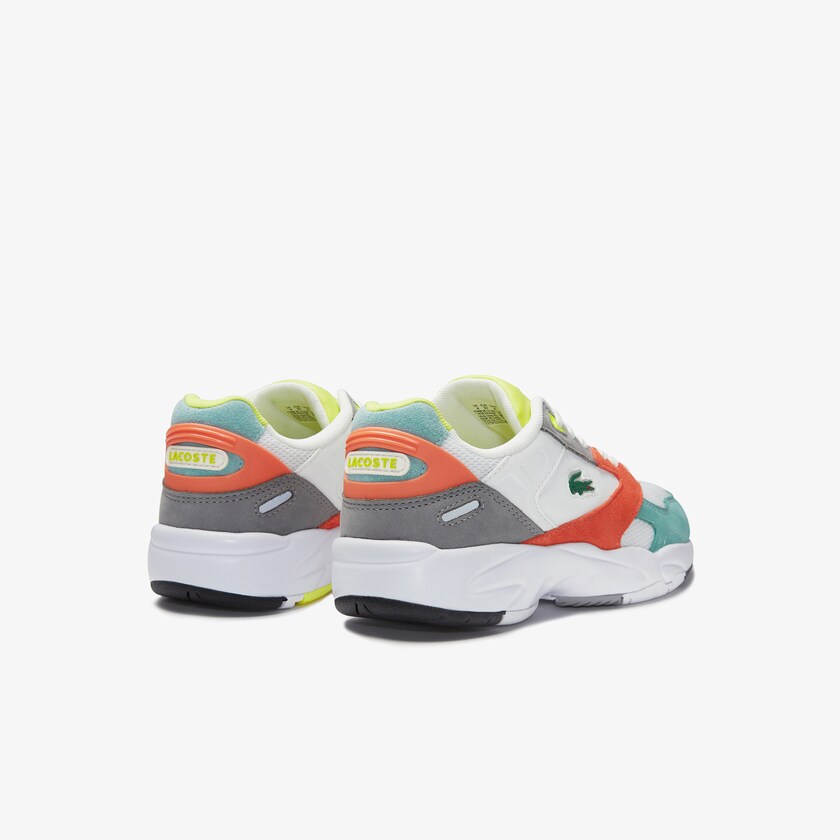 Tenis Lacoste Feminino Laranja Luz Verdes Storm 96 LO Mesh and Leather LM0-91099C2