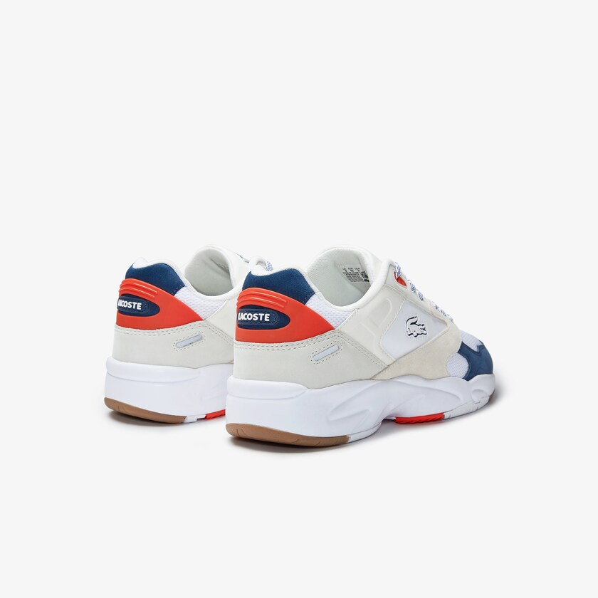 Tenis Lacoste Masculino Branco Azuis Escuro Storm 96 LO Textile DJ6-75277B1
