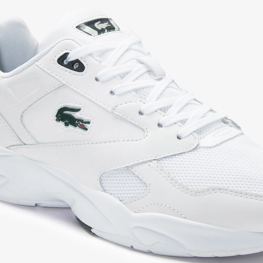 Tenis Lacoste Masculino Branco Verdes Escuro Storm 96 LO Textile and Leather MB8-55685O8