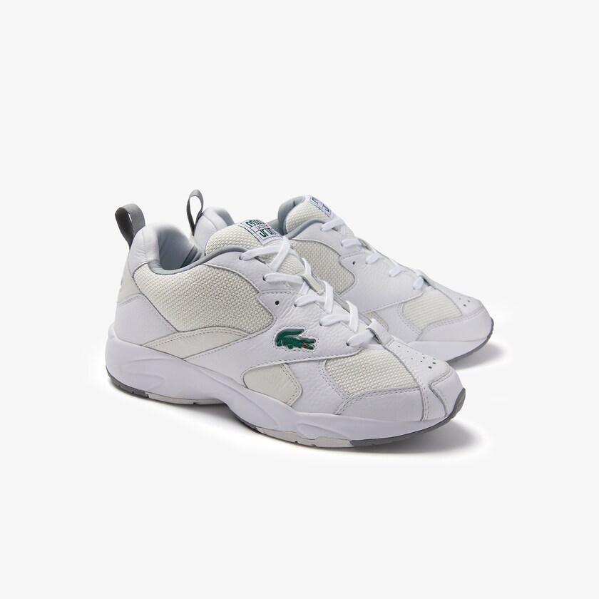 Tenis Lacoste Masculino Branco Branco Storm 96 Leather and Textile WW0-55835D0