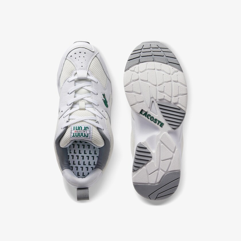 Tenis Lacoste Masculino Branco Branco Storm 96 Leather and Textile WW0-55835D0