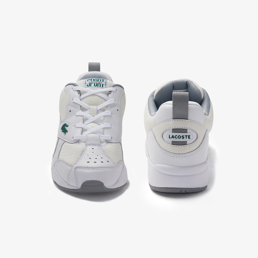 Tenis Lacoste Masculino Branco Branco Storm 96 Leather and Textile WW0-55835D0