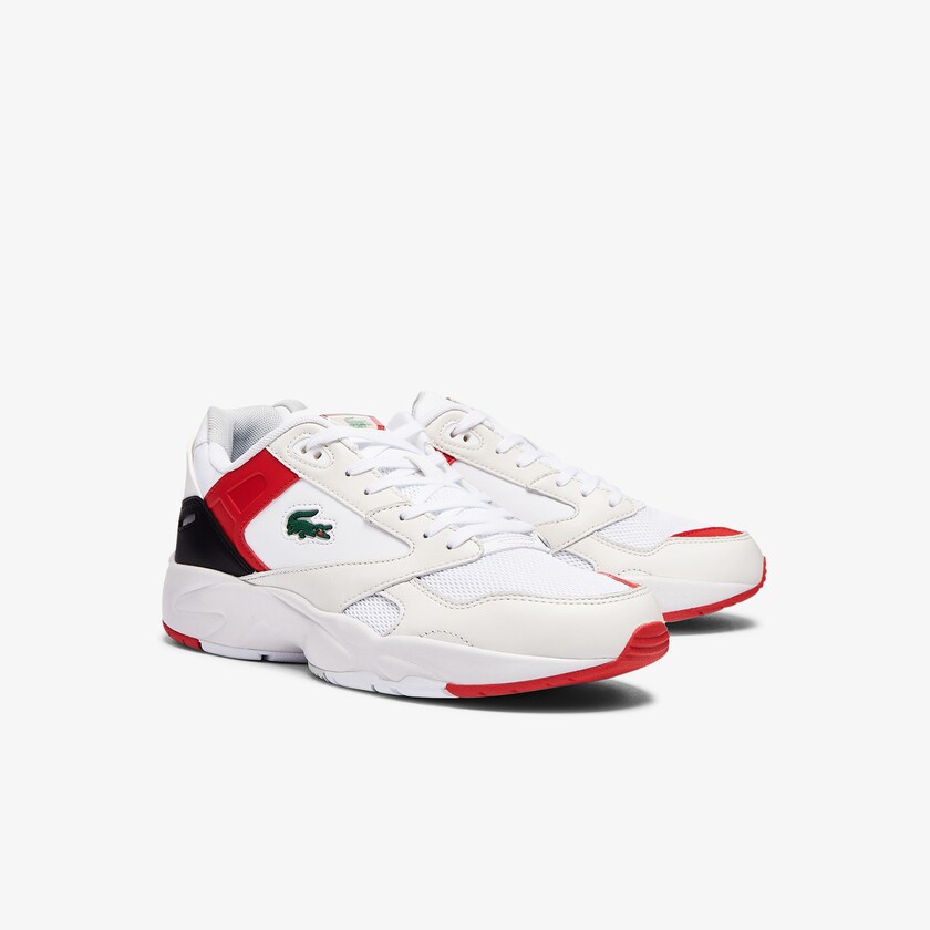 Tenis Lacoste Masculino Branco Vermelhas Storm 96 Lo Mesh Colour-Pop YS0-89328V1