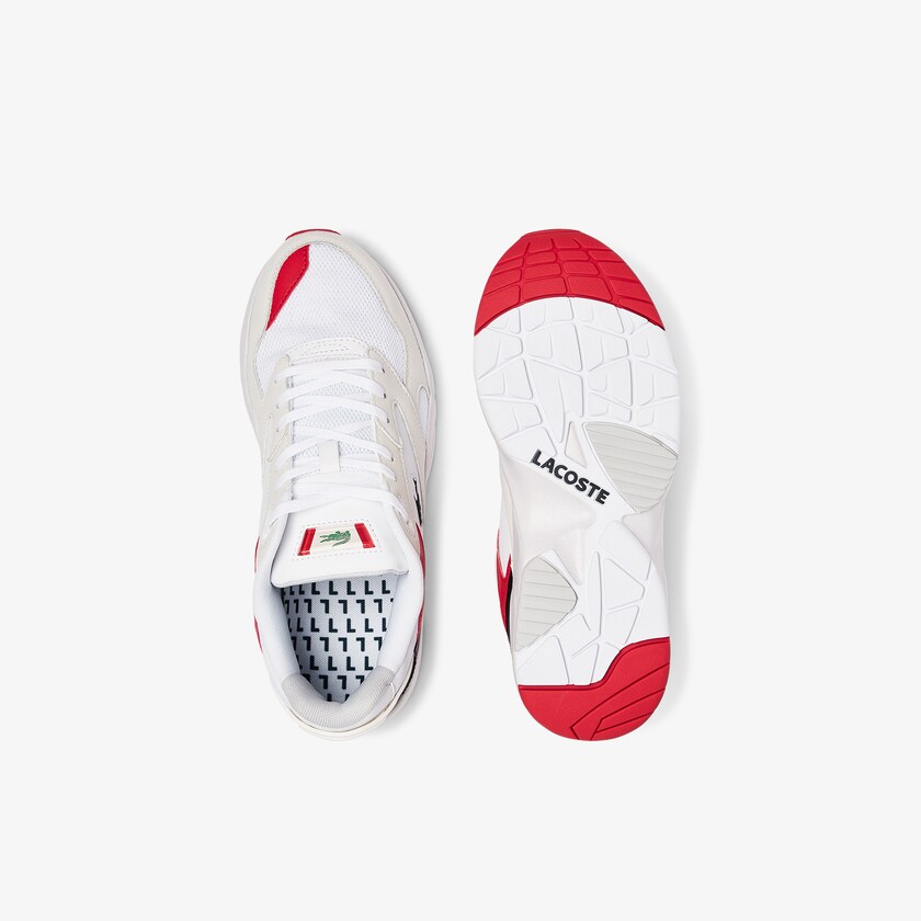 Tenis Lacoste Masculino Branco Vermelhas Storm 96 Lo Mesh Colour-Pop YS0-89328V1