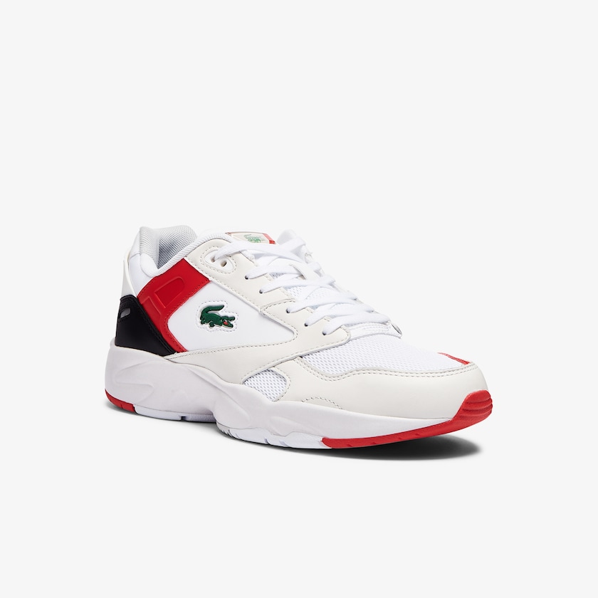 Tenis Lacoste Masculino Branco Vermelhas Storm 96 Lo Mesh Colour-Pop YS0-89328V1