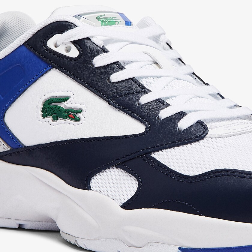 Tenis Lacoste Masculino Branco Azul Marinho Storm 96 Lo Mesh Colour-Pop MM6-35383Y2