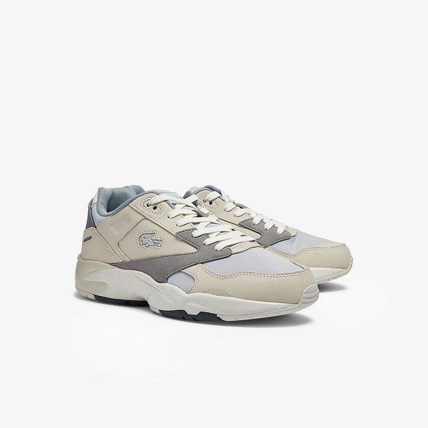 Tenis Lacoste Masculino Bege Cinzentas Storm 96 Lo Nubuck Leather NK0-87738R7