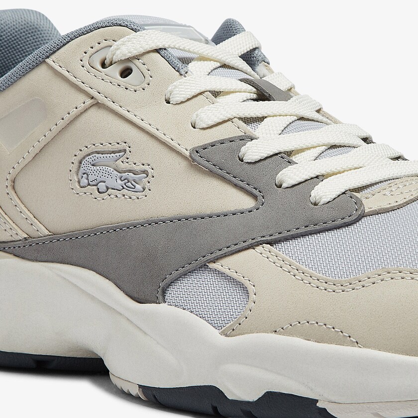 Tenis Lacoste Masculino Bege Cinzentas Storm 96 Lo Nubuck Leather NK0-87738R7