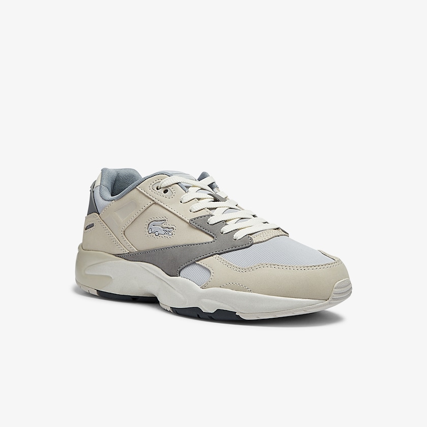 Tenis Lacoste Masculino Bege Cinzentas Storm 96 Lo Nubuck Leather NK0-87738R7