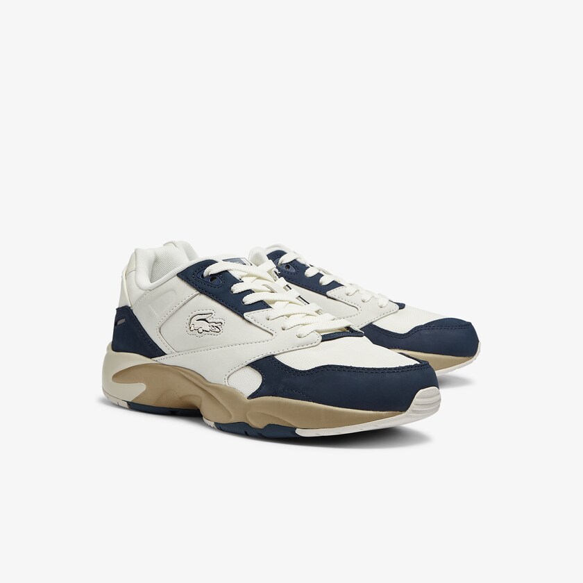 Tenis Lacoste Masculino Branco Azul Marinho Storm 96 Lo Nubuck Leather JY6-48154G7