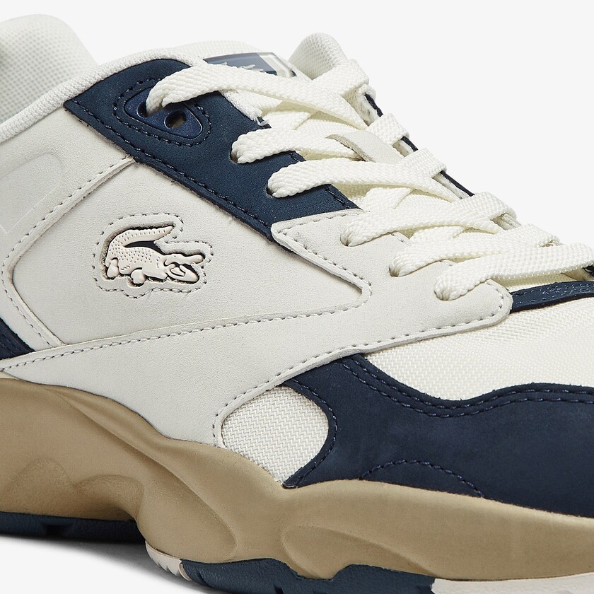 Tenis Lacoste Masculino Branco Azul Marinho Storm 96 Lo Nubuck Leather JY6-48154G7