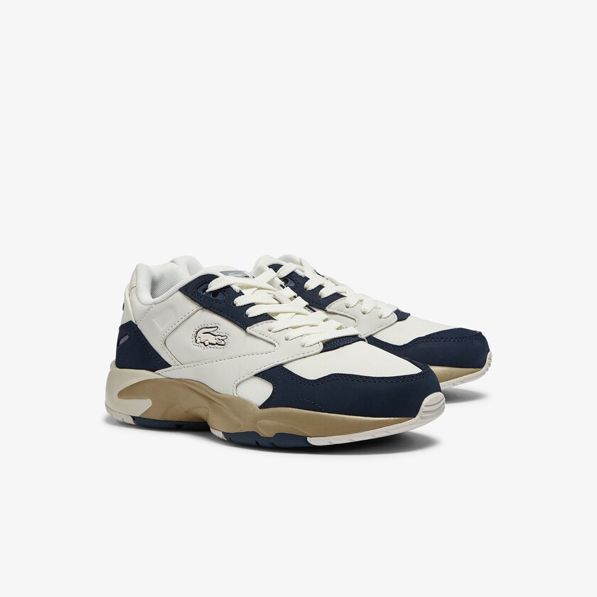Tenis Lacoste Feminino Branco Azul Marinho Storm 96 Lo Nubuck Leather CU5-26152T2