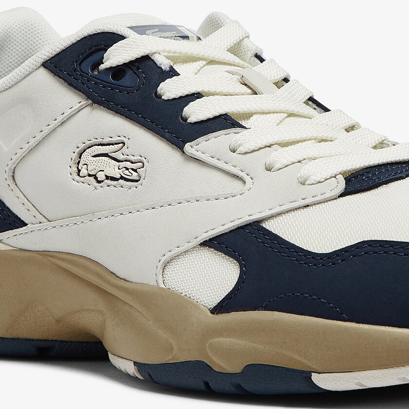 Tenis Lacoste Feminino Branco Azul Marinho Storm 96 Lo Nubuck Leather CU5-26152T2