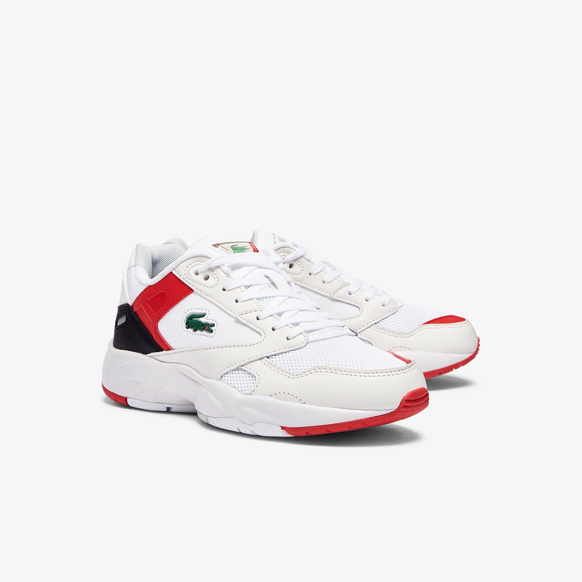 Tenis Lacoste Feminino Branco Vermelhas Storm 96 Lo Synthetic and Leather WS2-35813Y0