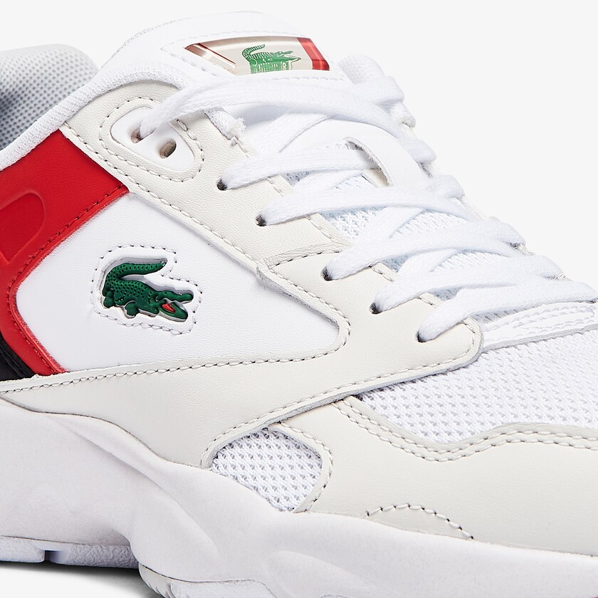 Tenis Lacoste Feminino Branco Vermelhas Storm 96 Lo Synthetic and Leather WS2-35813Y0
