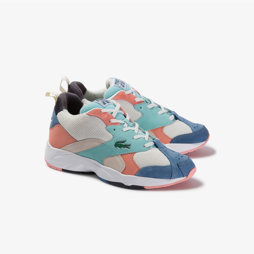 Tenis Lacoste Masculino Branco Azuis Storm 96 Mesh and Suede NI1-56915V3
