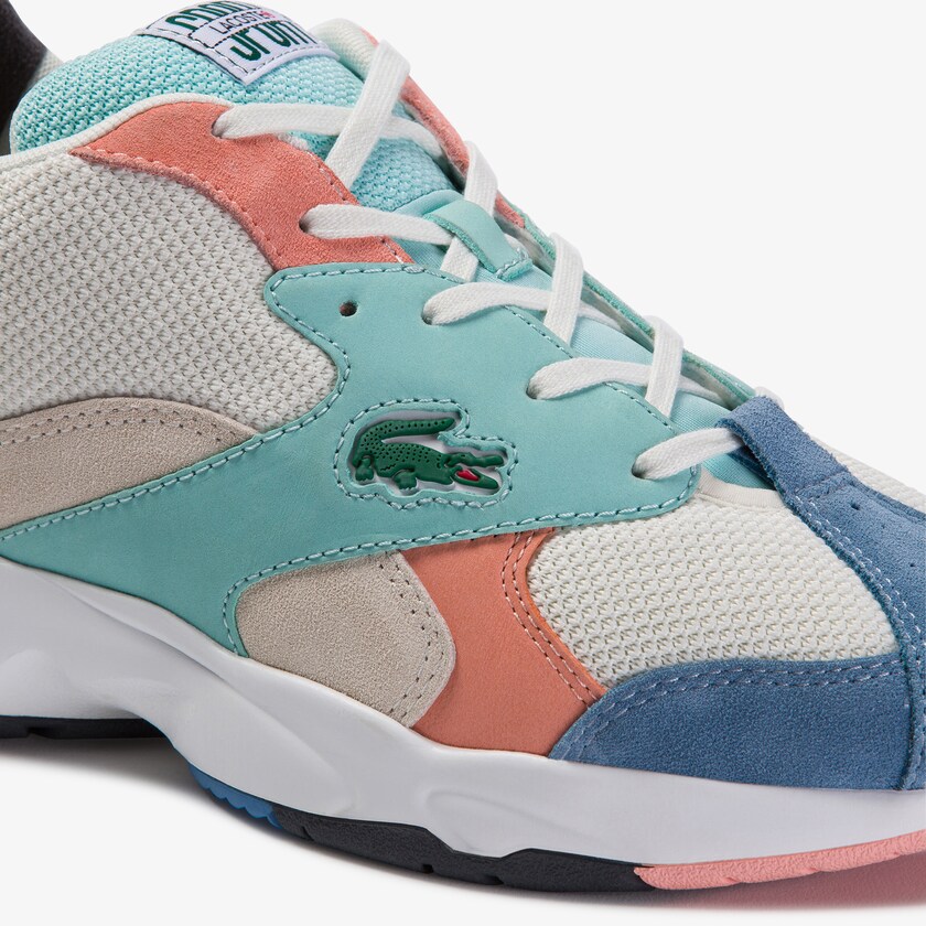 Tenis Lacoste Masculino Branco Azuis Storm 96 Mesh and Suede NI1-56915V3