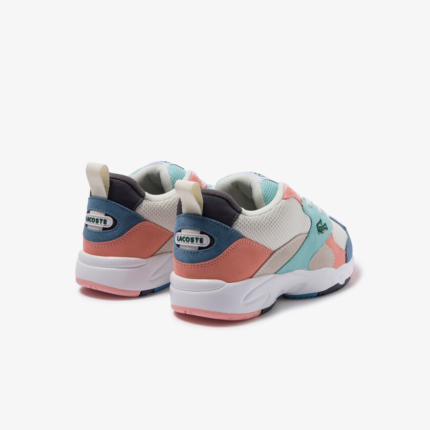 Tenis Lacoste Feminino Branco Azuis Storm 96 Textile and Suede WB8-26422P9