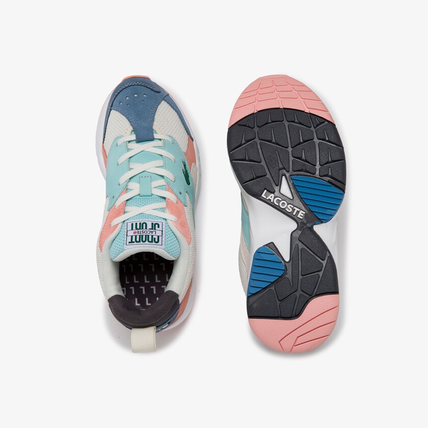 Tenis Lacoste Feminino Branco Azuis Storm 96 Textile and Suede WB8-26422P9