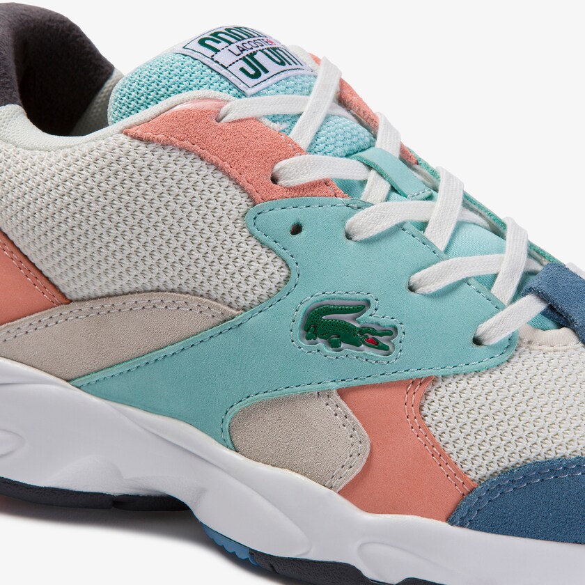 Tenis Lacoste Feminino Branco Azuis Storm 96 Textile and Suede WB8-26422P9