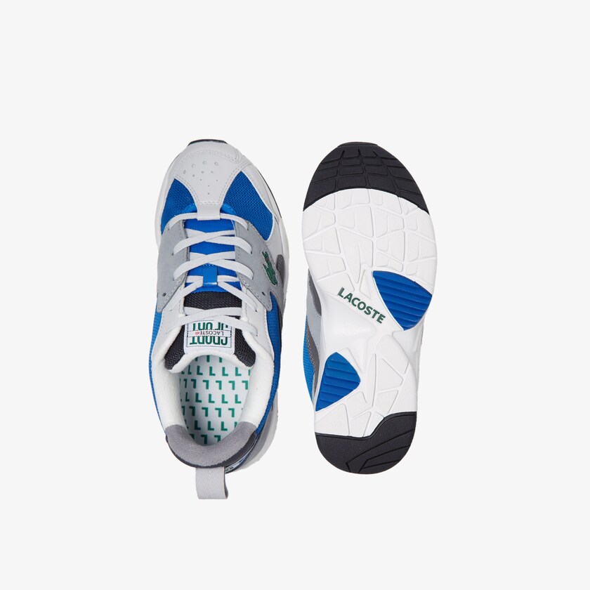 Tenis Lacoste Masculino Cinzentas Azuis Storm 96 Textile and Suede UQ5-30993T3