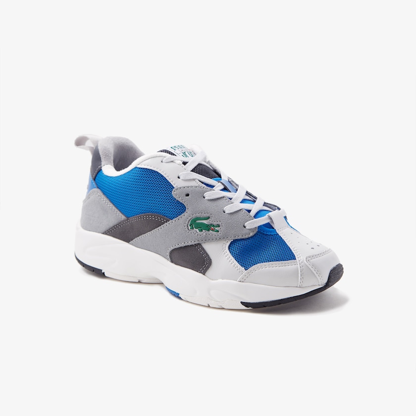 Tenis Lacoste Masculino Cinzentas Azuis Storm 96 Textile and Suede UQ5-30993T3