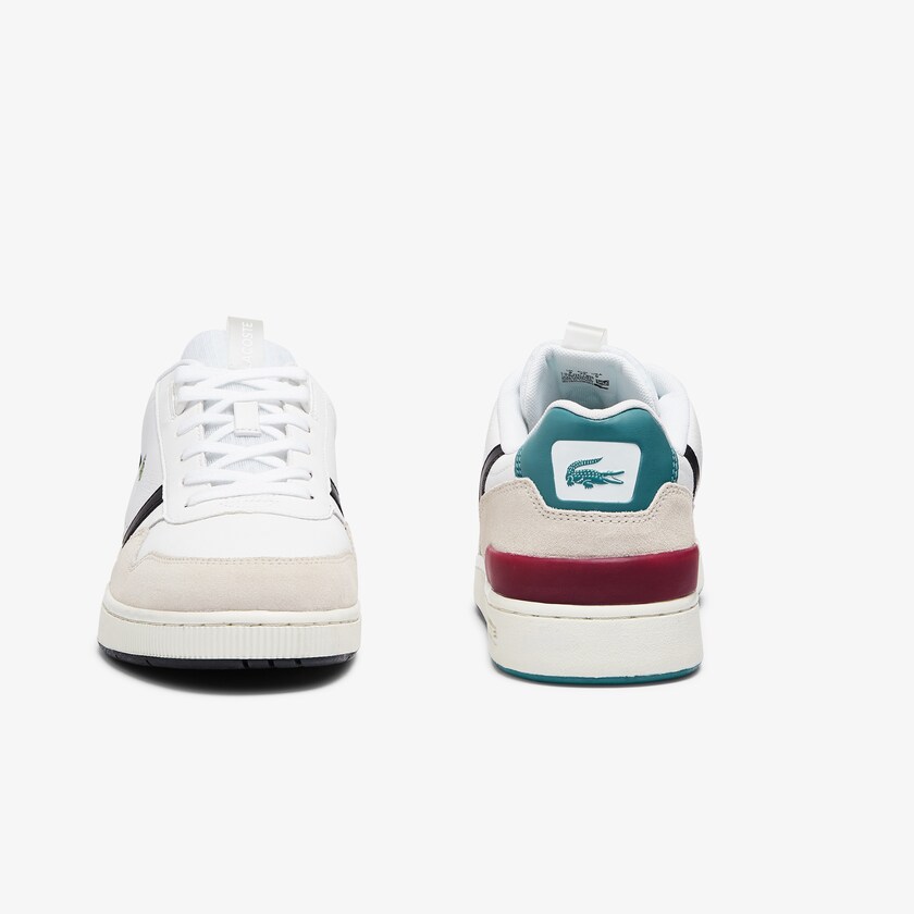 Tenis Lacoste Masculino Branco Bege T-Clip Leather Colour-Pop DB3-44324R3
