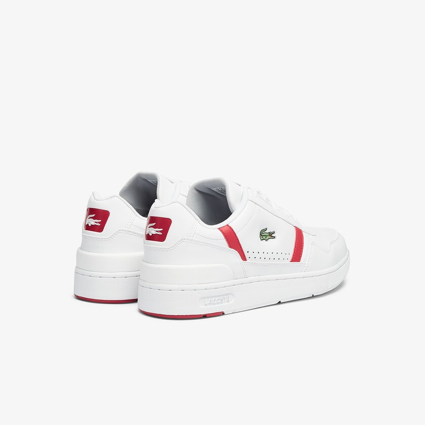 Tenis Lacoste Masculino Branco Vermelhas T-Clip Leather TV2-92879X9