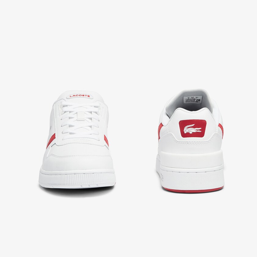 Tenis Lacoste Masculino Branco Vermelhas T-Clip Leather TV2-92879X9