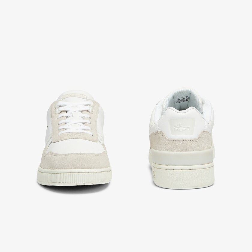Tenis Lacoste Masculino Branco Cinzentas T-Clip Leather and Suede CO5-59415X8