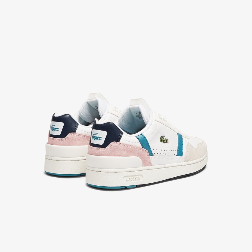 Tenis Lacoste Feminino Branco Turquesa Escuro T-Clip Leather and Synthetic FG0-03750T4