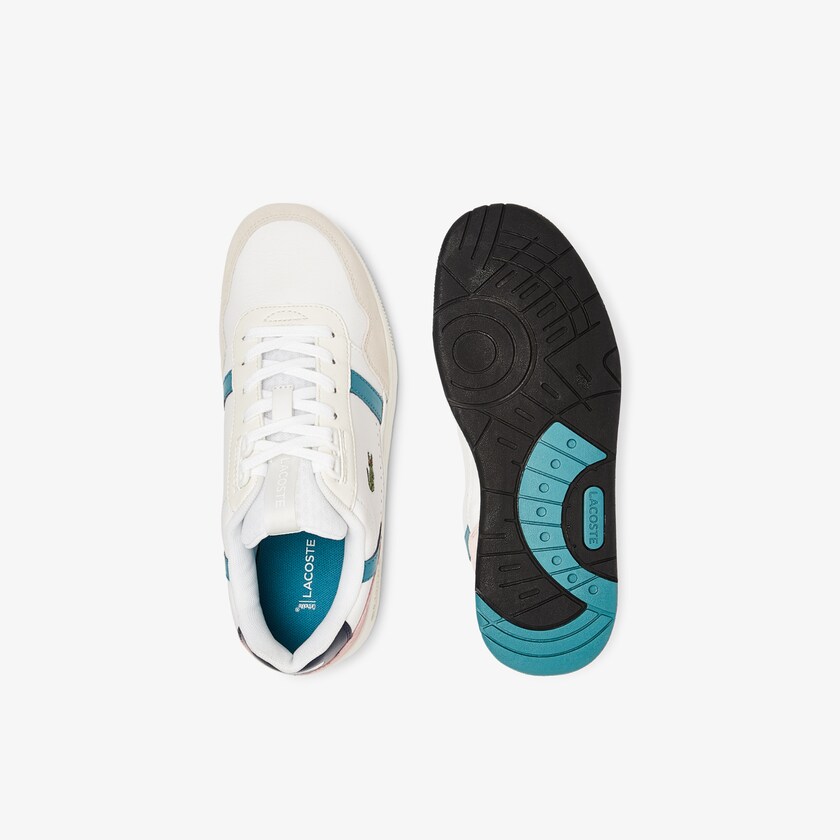 Tenis Lacoste Feminino Branco Turquesa Escuro T-Clip Leather and Synthetic FG0-03750T4