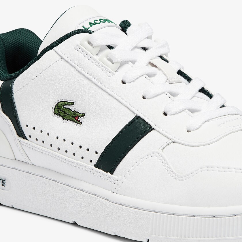 Tenis Lacoste Feminino Branco T-Clip Leather and Synthetic Perforated RQ9-59805V4