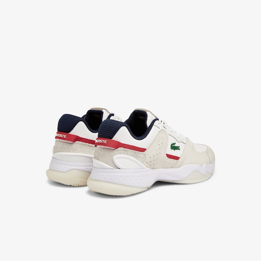 Tenis Lacoste Masculino Branco Bege T-Point Leather and Suede UD9-84768X5