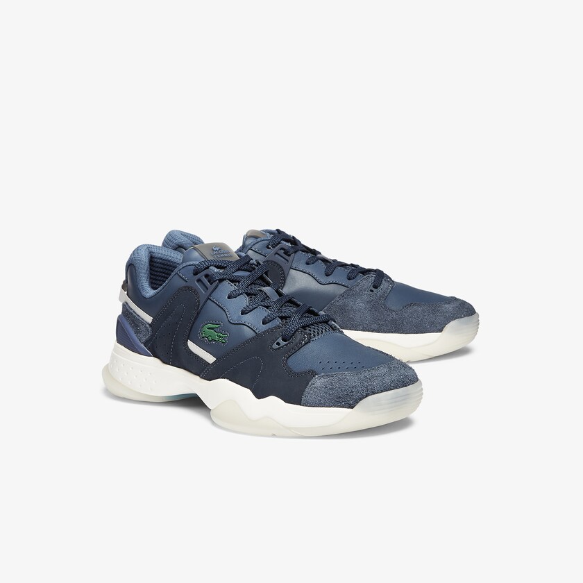 Tenis Lacoste Masculino Azul Marinho T-Point Leather and Suede IT3-56245L6