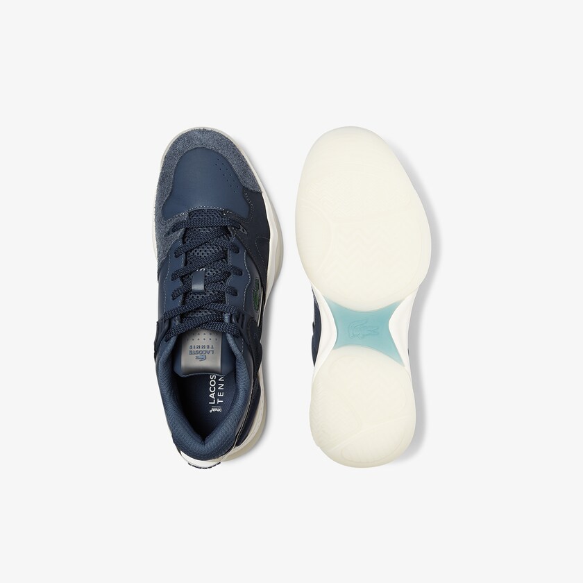 Tenis Lacoste Masculino Azul Marinho T-Point Leather and Suede IT3-56245L6
