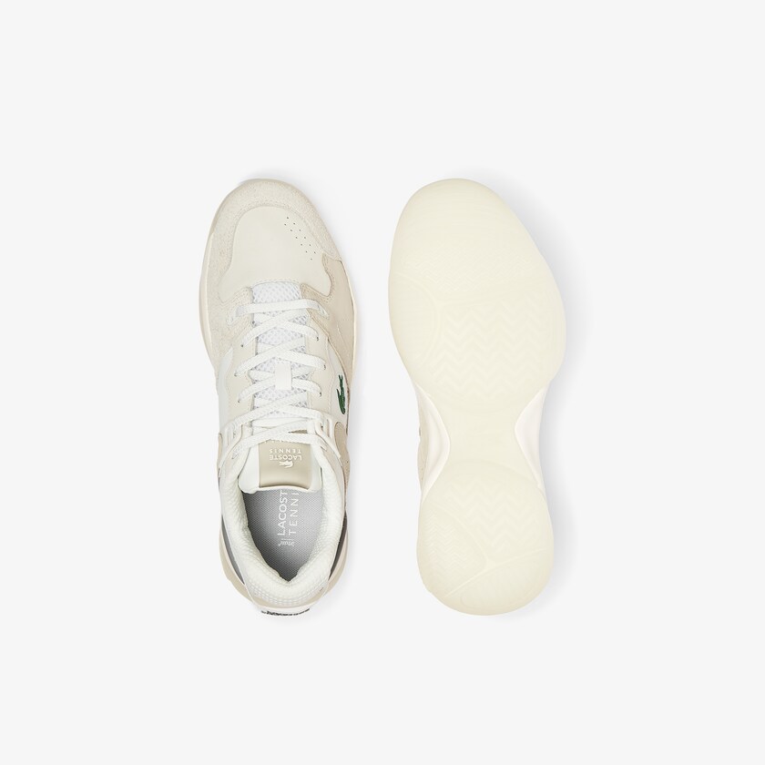 Tenis Lacoste Masculino Branco Branco T-Point Leather and Suede HZ2-05270N1