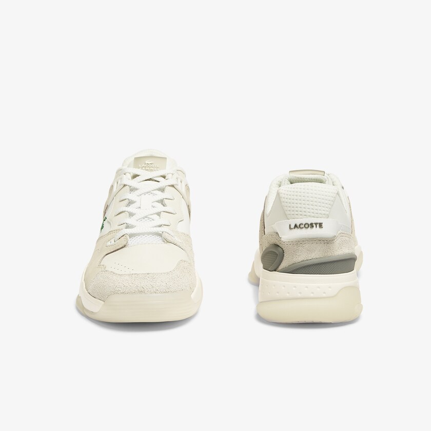 Tenis Lacoste Masculino Branco Branco T-Point Leather and Suede HZ2-05270N1