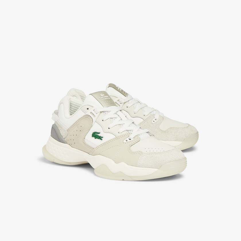 Tenis Lacoste Feminino Branco Branco T-Point Nubuck Leather XG6-79807F9