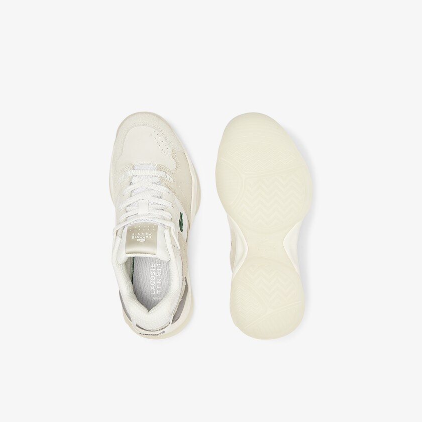 Tenis Lacoste Feminino Branco Branco T-Point Nubuck Leather XG6-79807F9