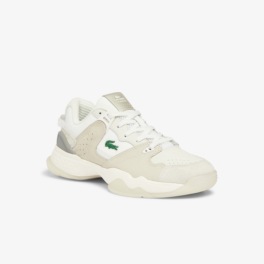 Tenis Lacoste Feminino Branco Branco T-Point Nubuck Leather XG6-79807F9