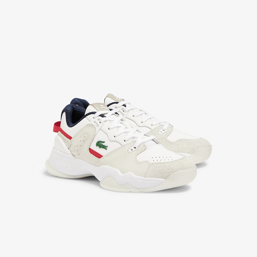 Tenis Lacoste Feminino Branco Bege T-Point Nubuck Leather UY4-09080O6