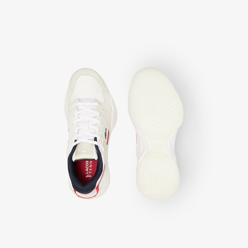 Tenis Lacoste Feminino Branco Bege T-Point Nubuck Leather UY4-09080O6