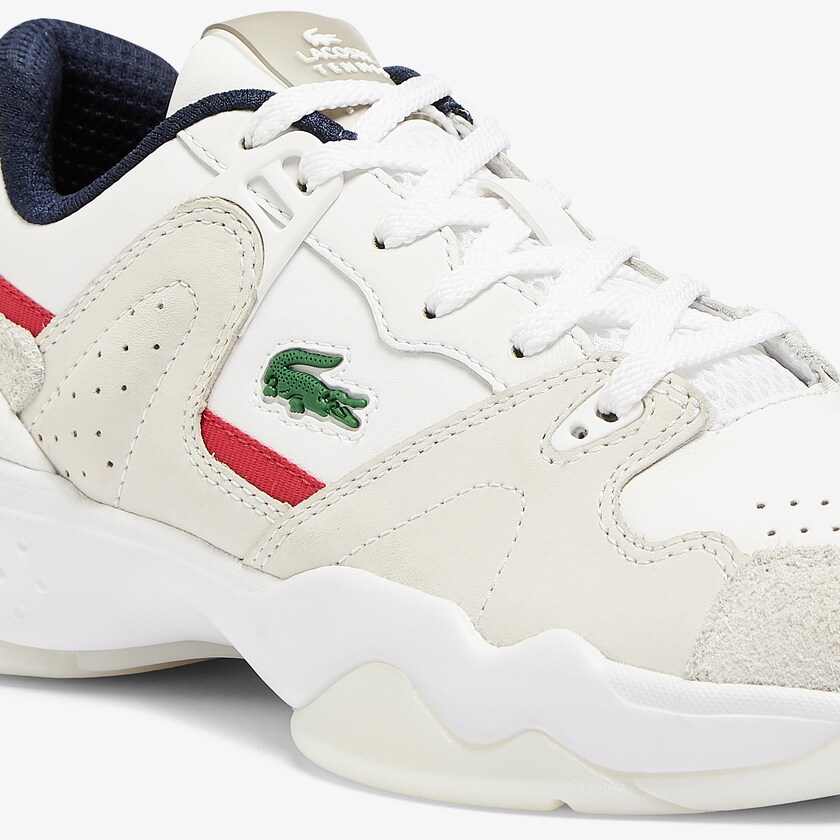 Tenis Lacoste Feminino Branco Bege T-Point Nubuck Leather UY4-09080O6