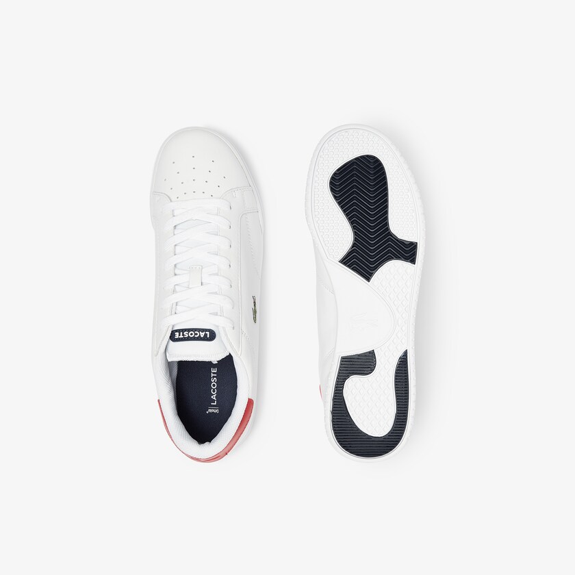 Tenis Lacoste Masculino Branco Bege Twin Serve Leather Colour-Pop ET8-05590B4